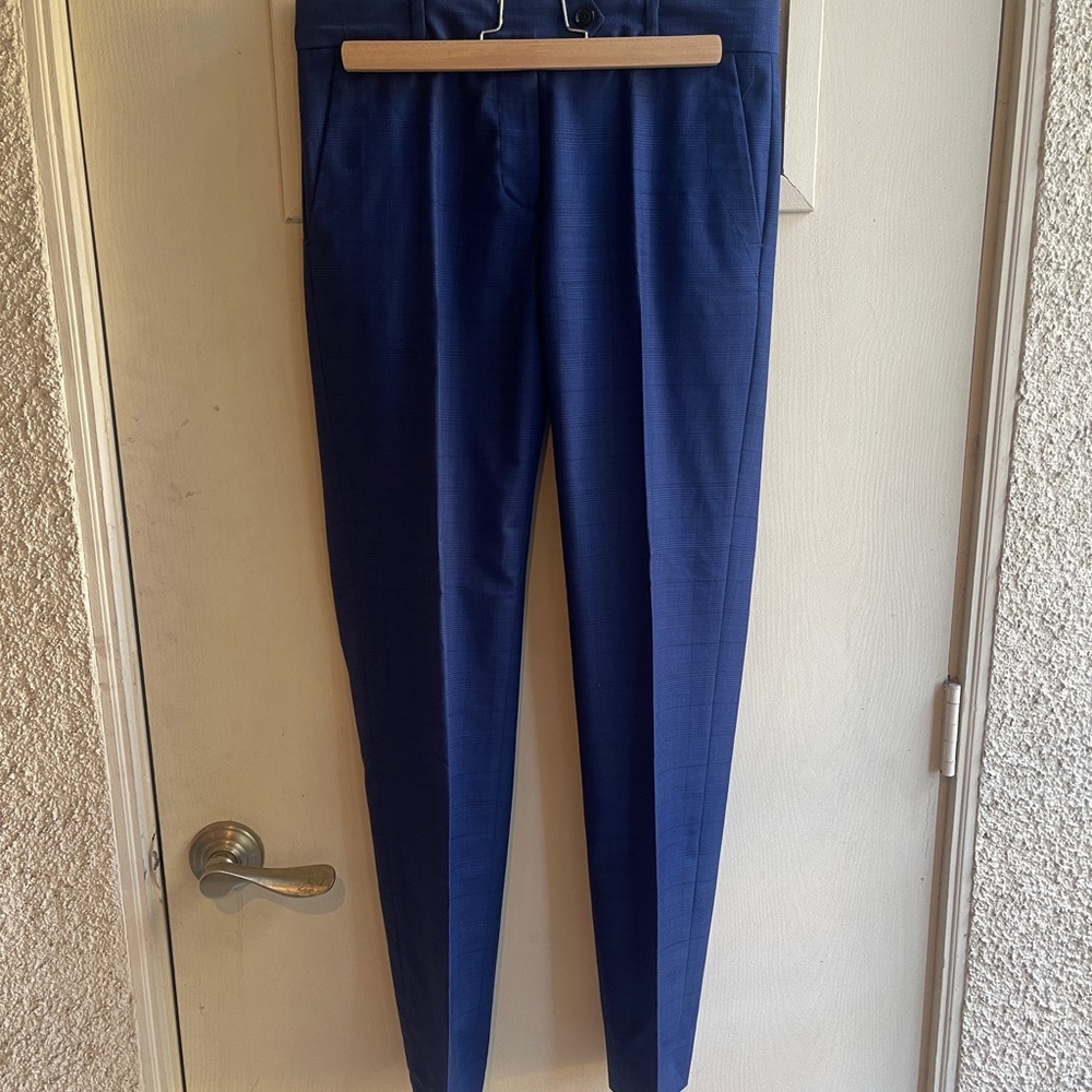 Kiton Blue Tapered Pantsuit with Elastic Waistband